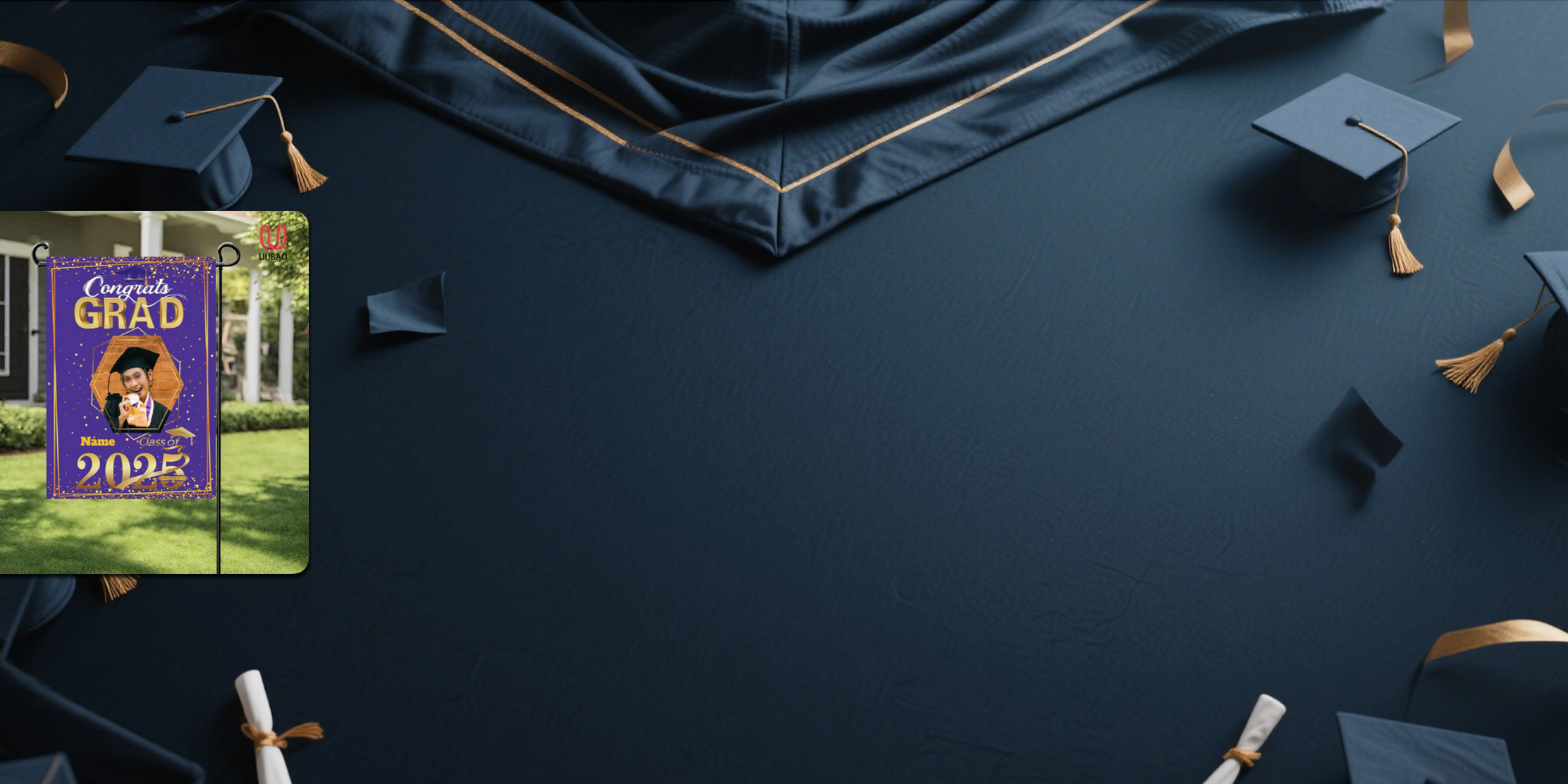【UUBAO】Customizable 2025 Graduation Garden Flag: Add Your Photo and Name!