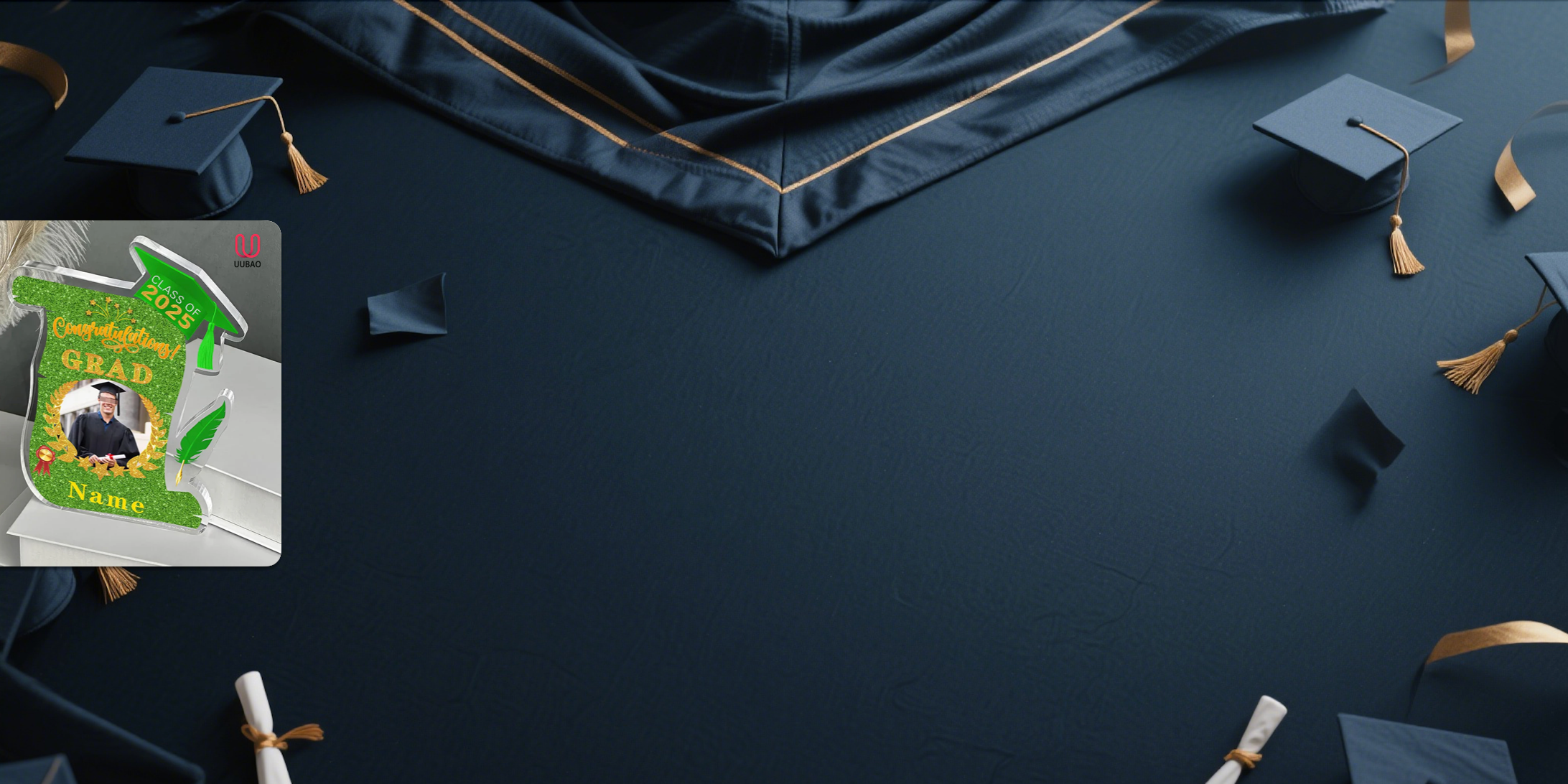 【UUBAO】Customizable 2025 Graduation Acrylic Desk Plaque with Photo and Name: A Cherished Keepsake