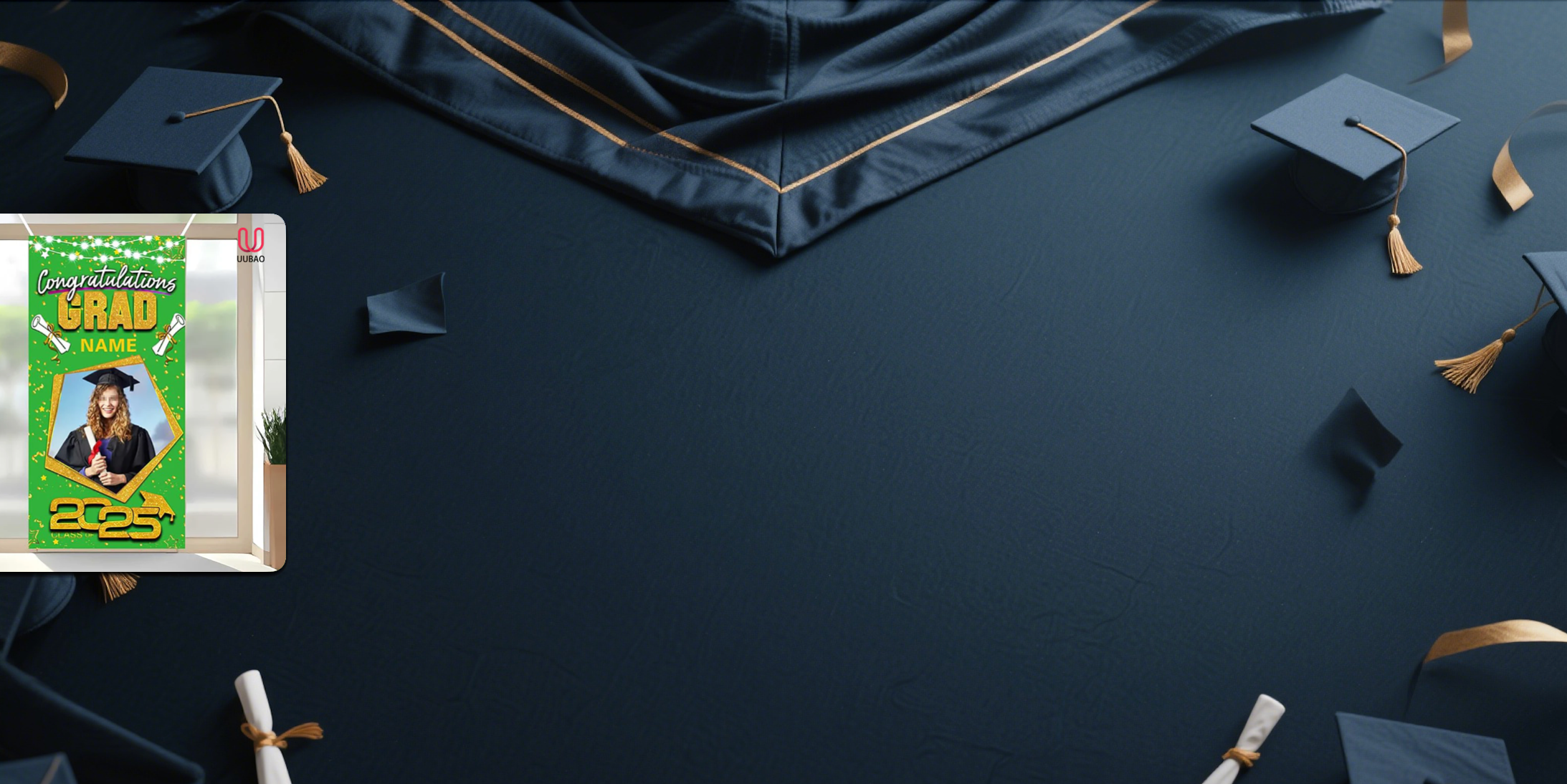 【UUBAO】Customizable Photo and Name Graduation Banners for 2025: Your Ideal Party Decoration!