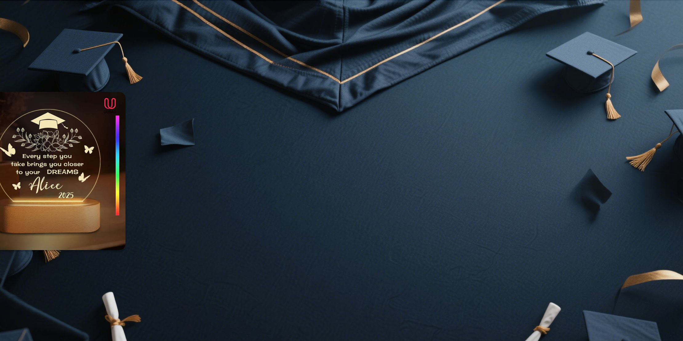 【UUBAO】Customizable Photo & Name 2025 Graduation Night Light: A Perfect Gift for Every Graduate