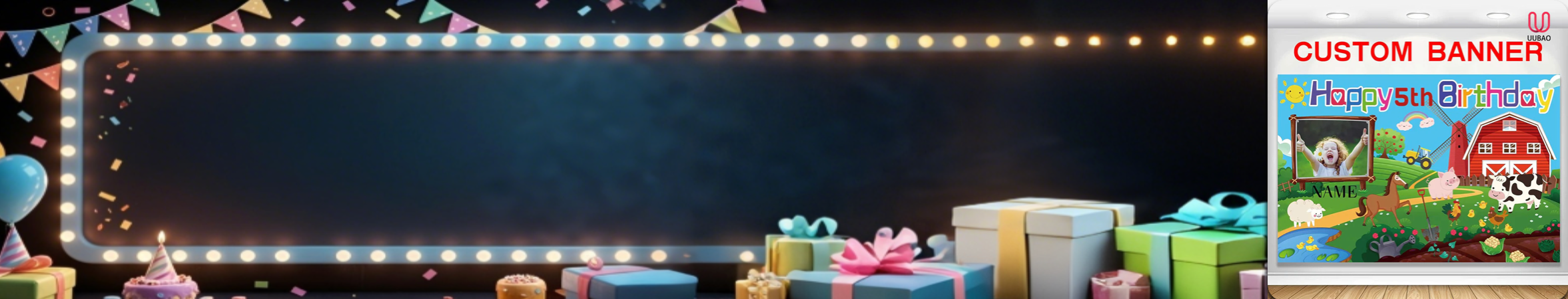 【UUBAO】Customizable Name & Photo Birthday Banners: The Perfect Party Decoration