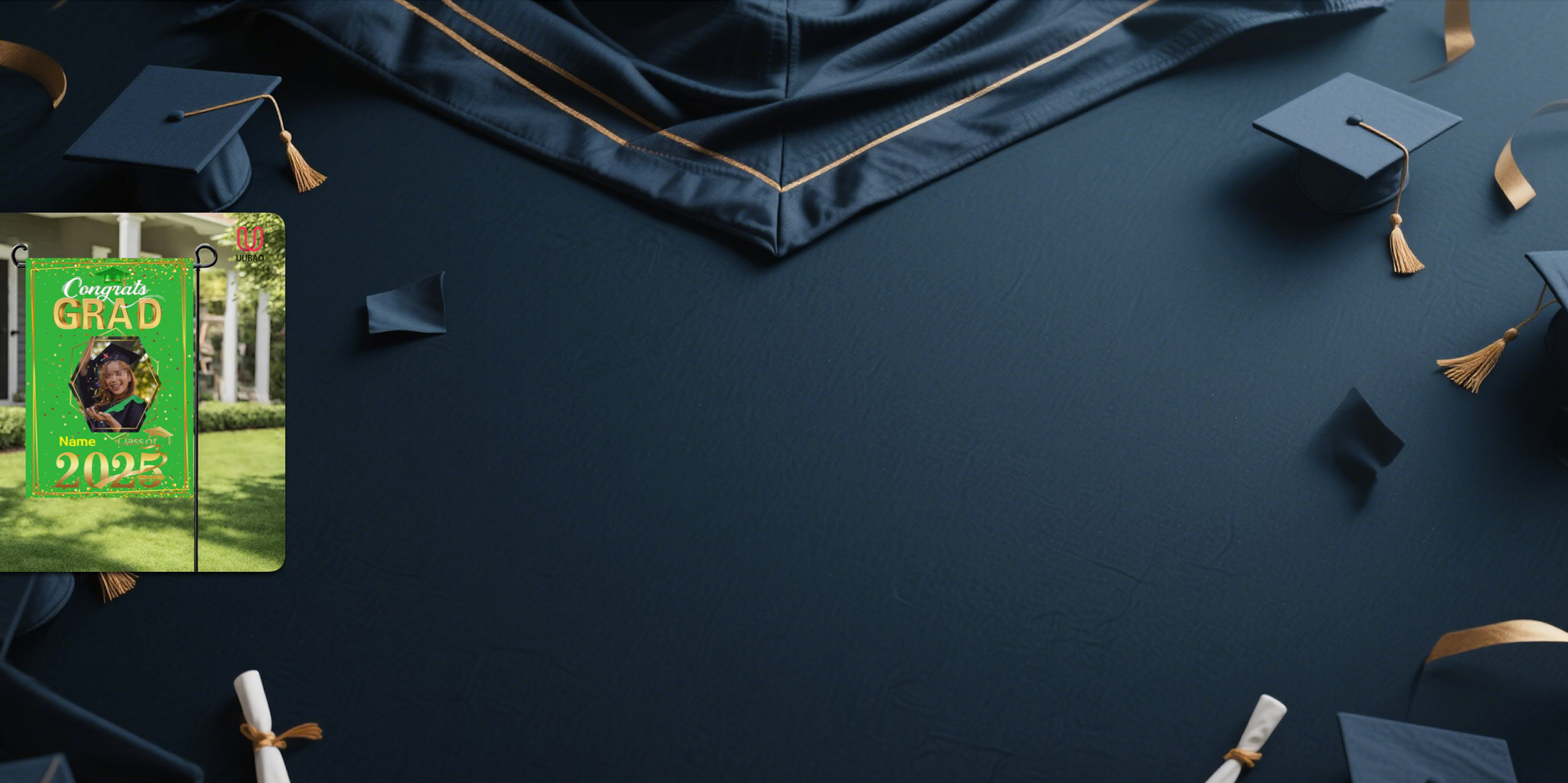 【UUBAO】Customizable 2025 Graduation Garden Flag: Add Your Photo and Name!