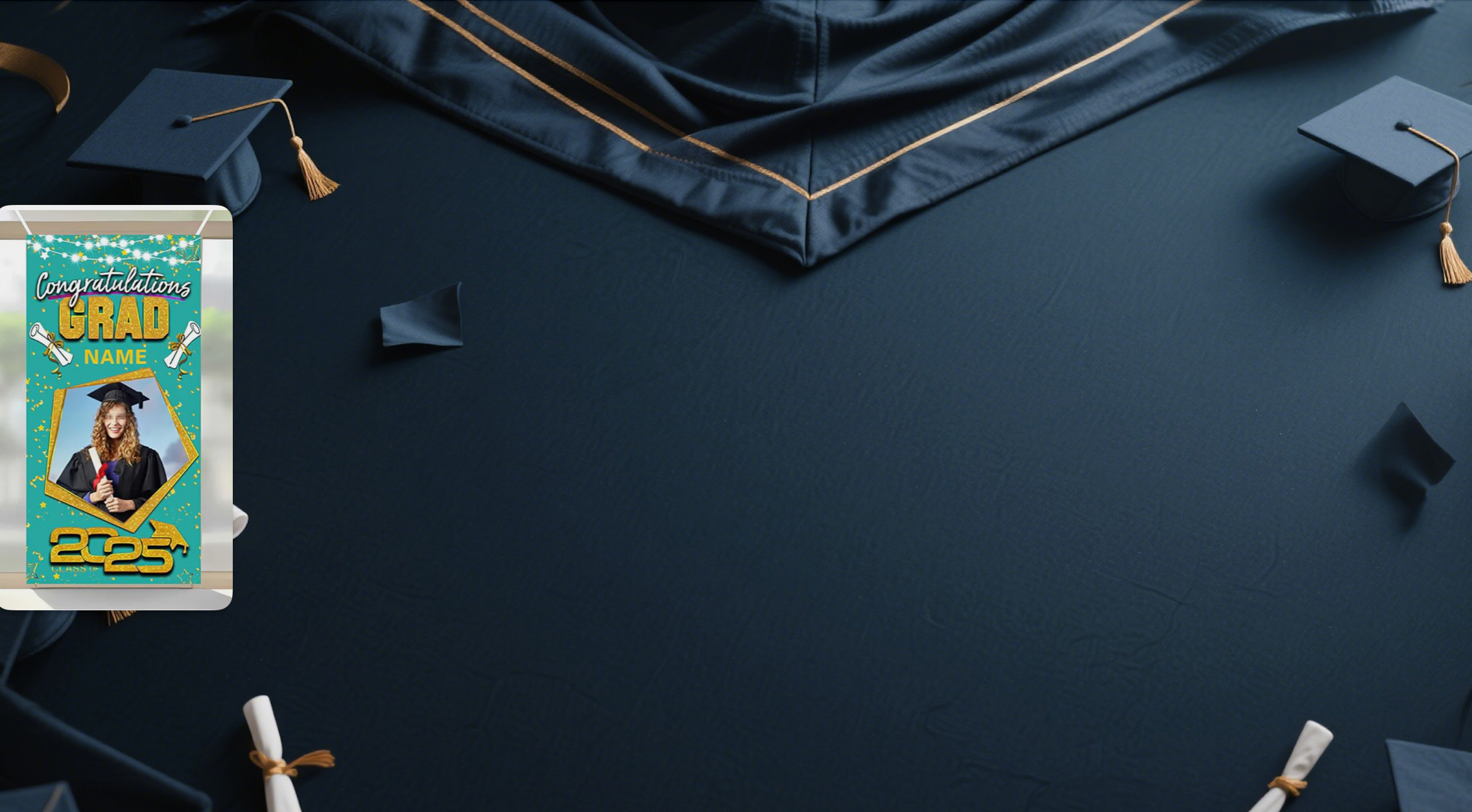 【UUBAO】2025 Graduation Banner: Customize with Photos and Names for an Unforgettable Celebration