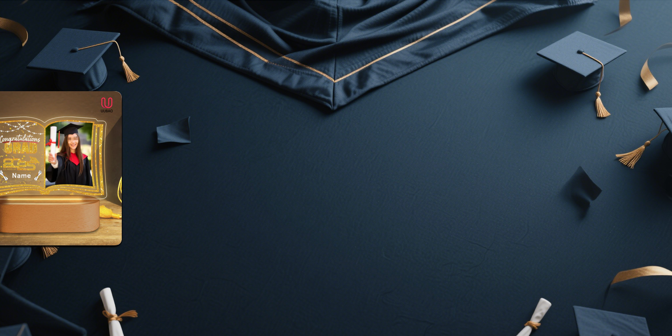 【UUBAO】Customizable Photo & Name 2025 Graduation Night Light: A Perfect Gift for Every Graduate