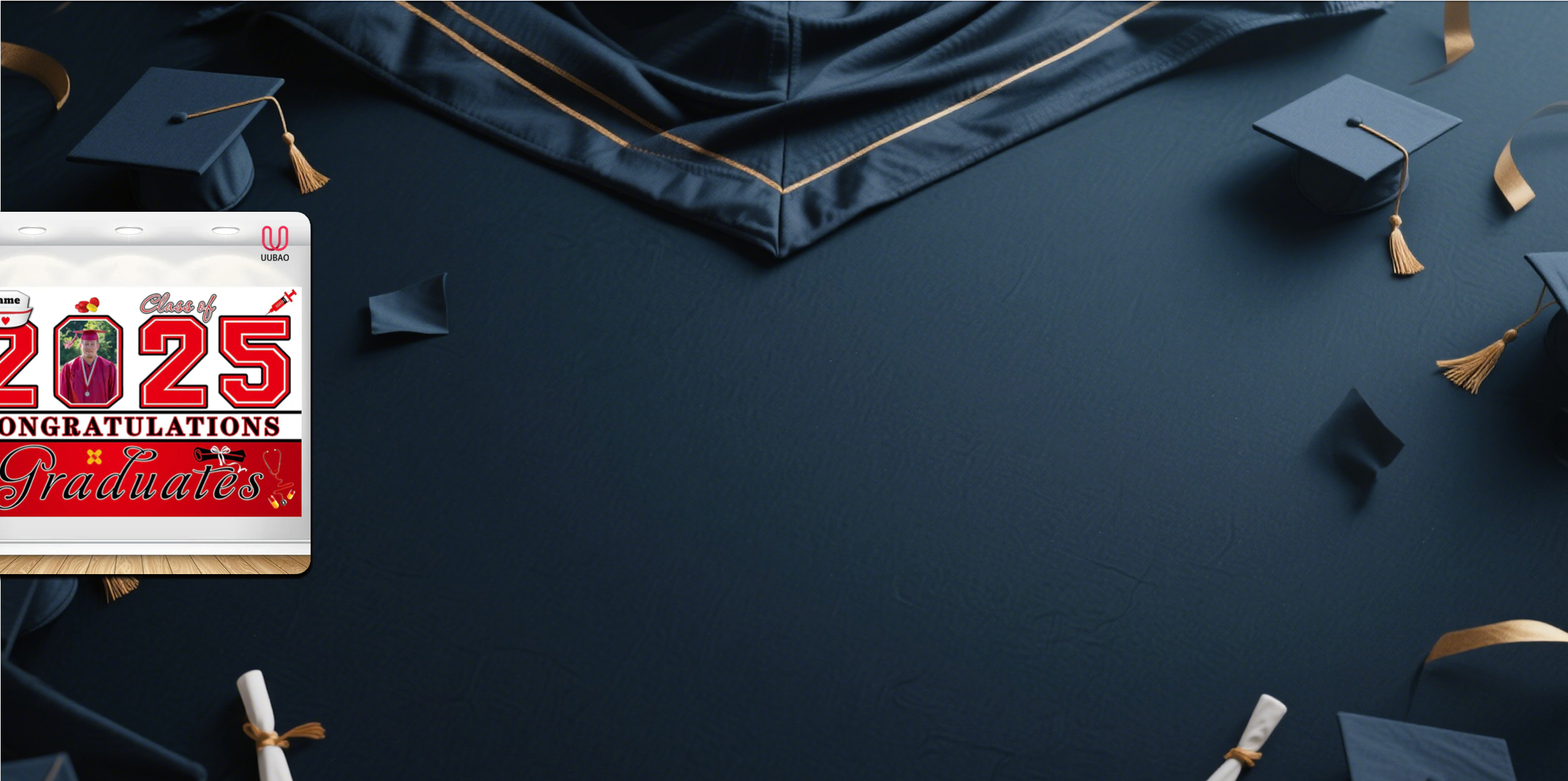 【UUBAO】2025 Graduation Party Must-Have: Customizable Photo and Name Backdrop Banner