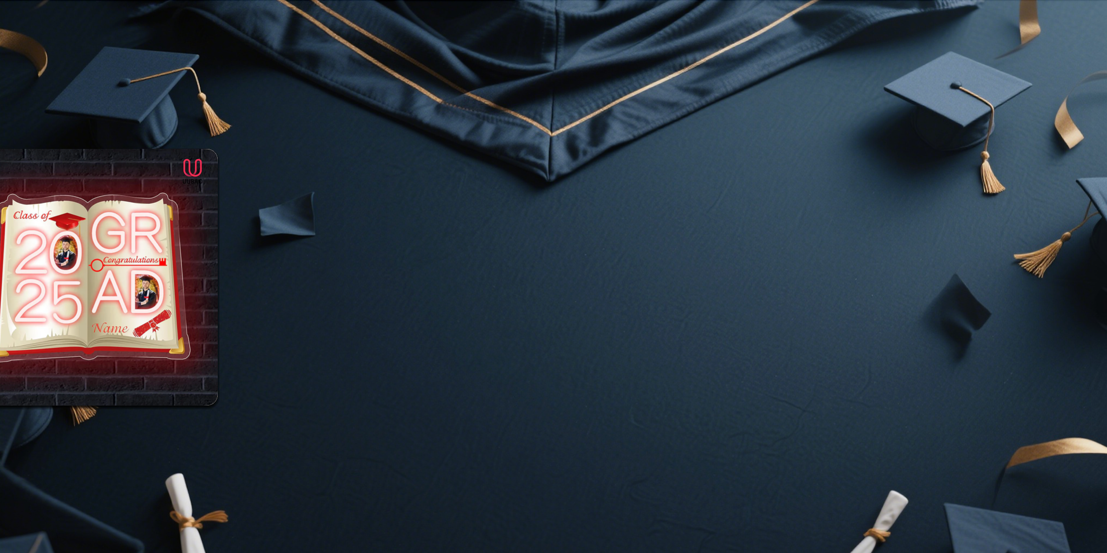 【UUBAO】2025 Graduation Neon Sign: Customize with Your Photo and Name