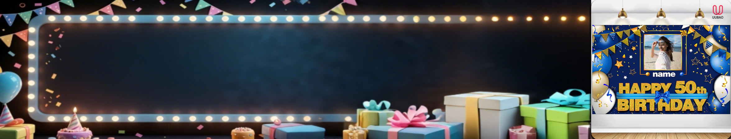 【UUBAO】Customizable Name and Photo Happy Birthday Banners: The Perfect Party Decor!