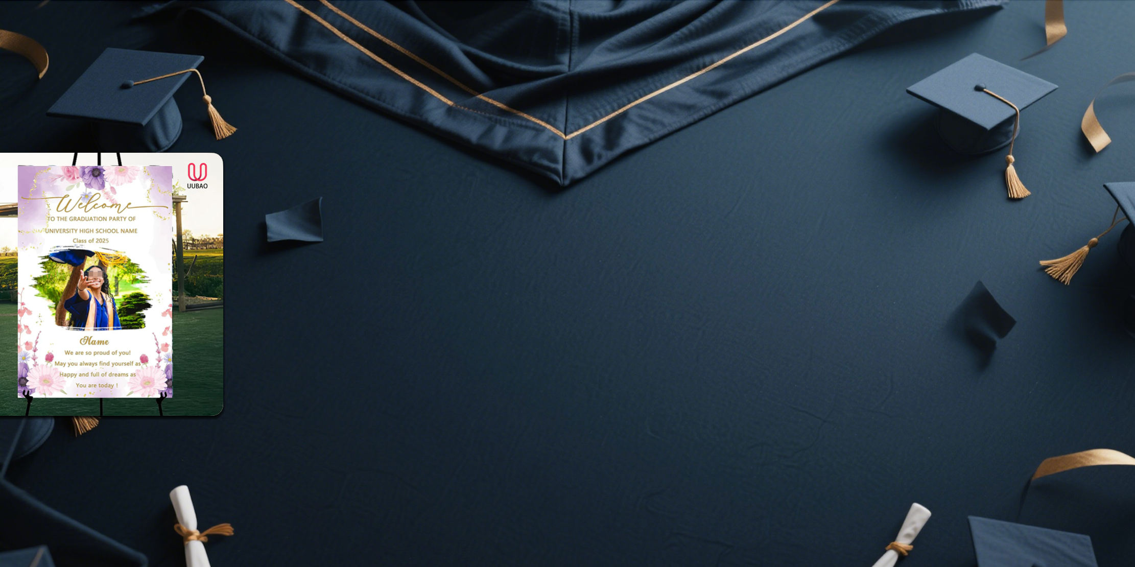 【UUBAO】Customized 2025 Graduation Welcome Sign: Personalize with Your Photo and Name!