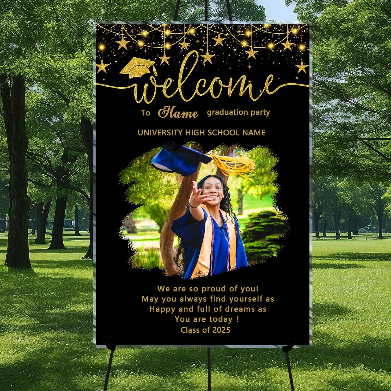 Personalized Graduation Welcome Sign 2025: Customize with Photos and Names!