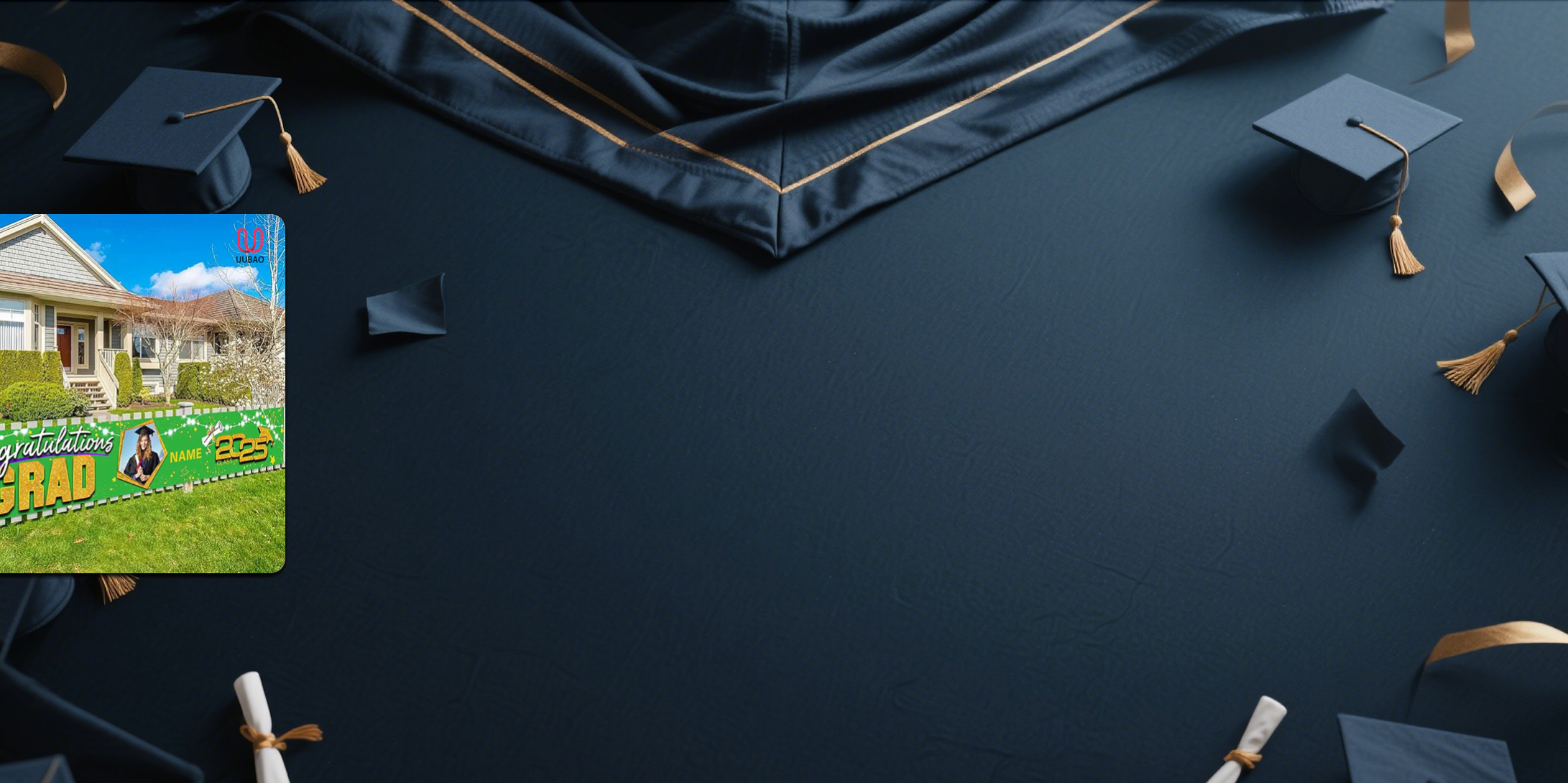 【UUBAO】2025 Graduation Banner: Customize with Photos and Names for Unforgettable Celebrations