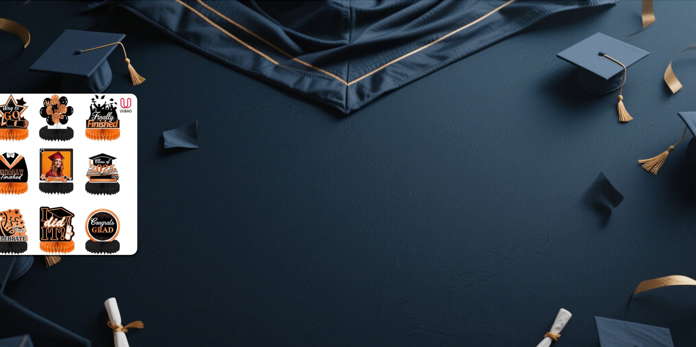 【UUBAO】Customizable 2025 Graduation Honeycomb Centerpieces: Add a Personal Touch to Your Celebration