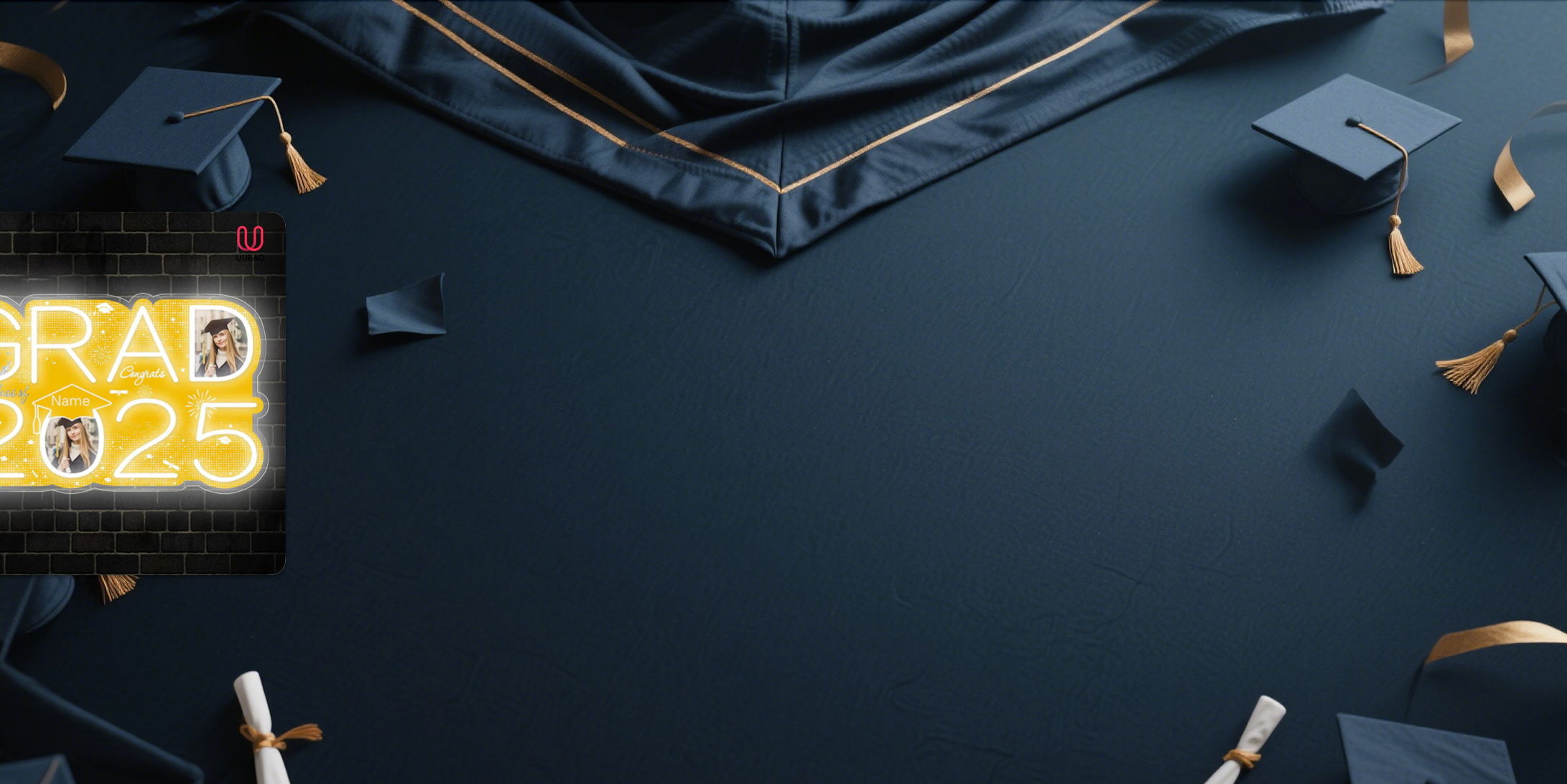 【UUBAO】Customizable Photo & Name 2025 Graduation Neon Sign: A Shining Memento