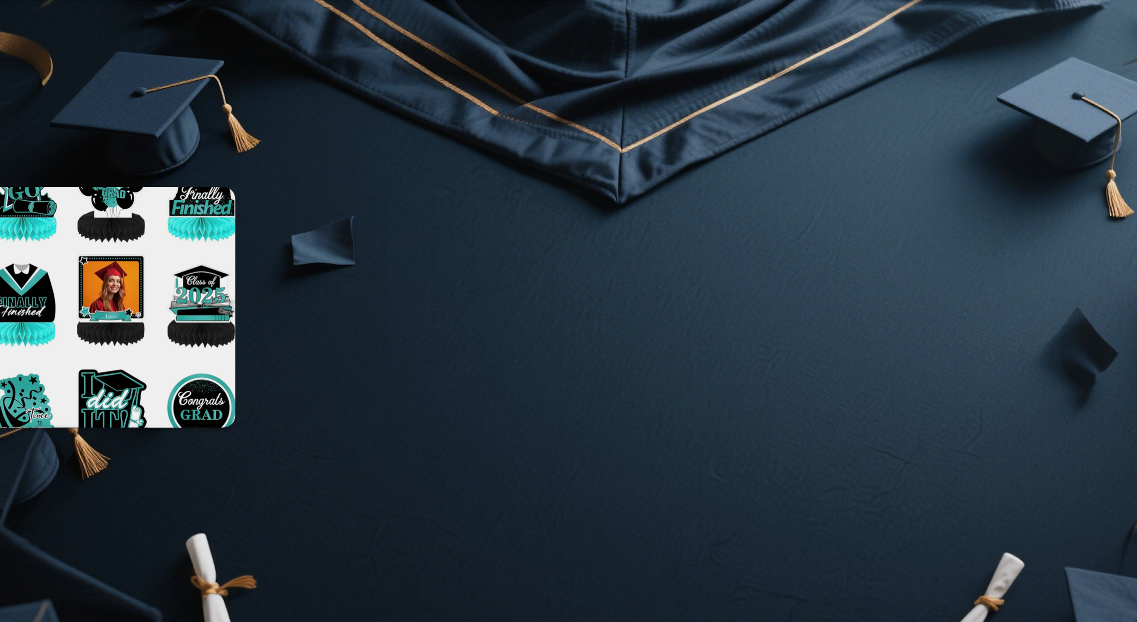 【UUBAO】Customizable Photo & Name Graduation Honeycomb Decorations for 2025