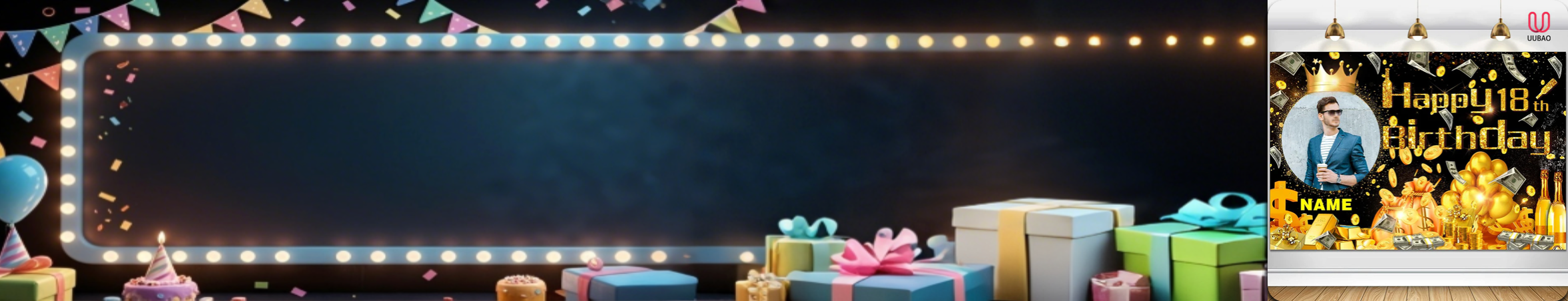 【UUBAO】Customizable Name and Photo Happy Birthday Banners: The Perfect Party Decoration