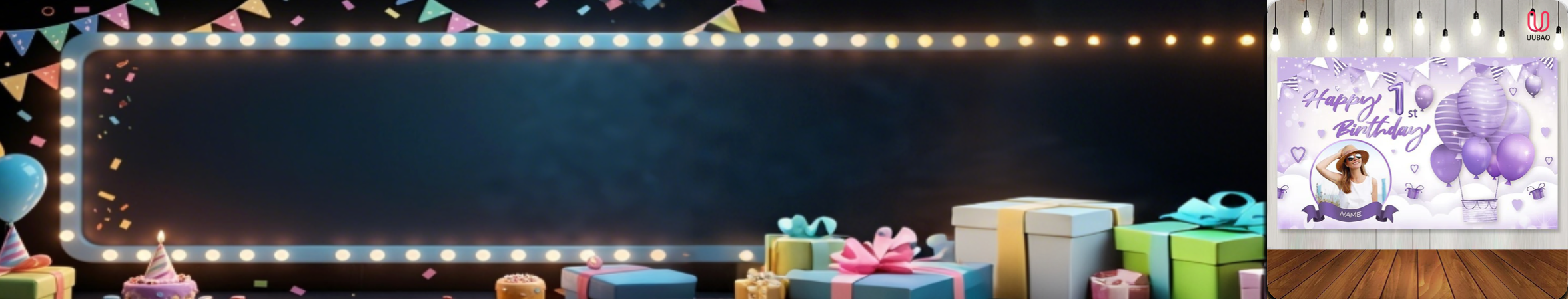 【UUBAO】Customizable Name and Photo Happy Birthday Banners: The Perfect Party Decoration