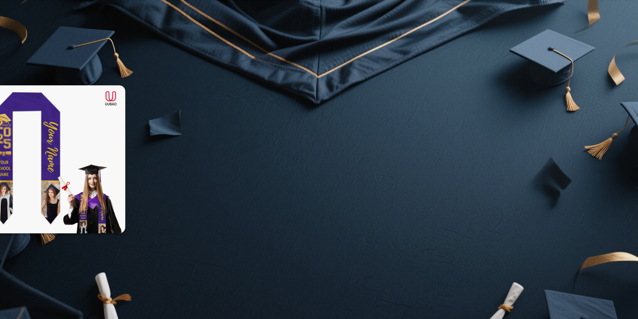 【UUBAO】Customizable Photos and Names: 2025 Graduation Stole for an Unforgettable Ceremony