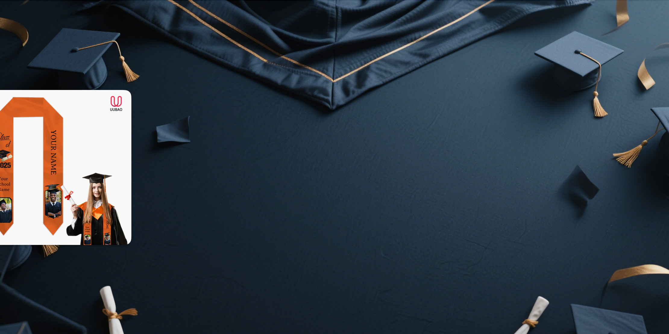 【UUBAO】Customizable 2025 Graduation Stole: Add Your Photos and Name!