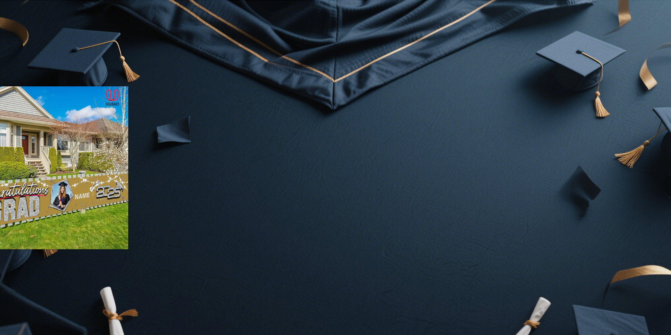 【UUBAO】Customizable Photo & Name Graduation Banners for 2025: Make Your Grad Party Unforgettable!