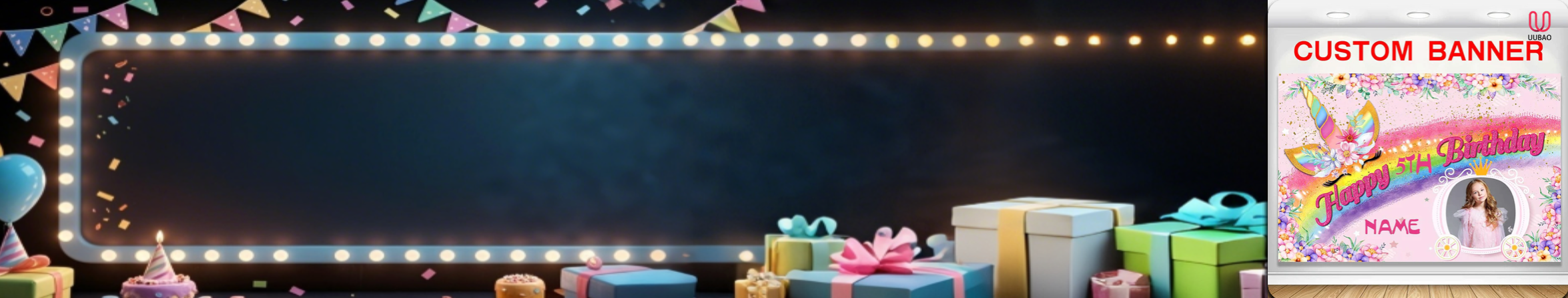 【UUBAO】Customizable Name and Photo Happy Birthday Banners: The Perfect Party Decoration