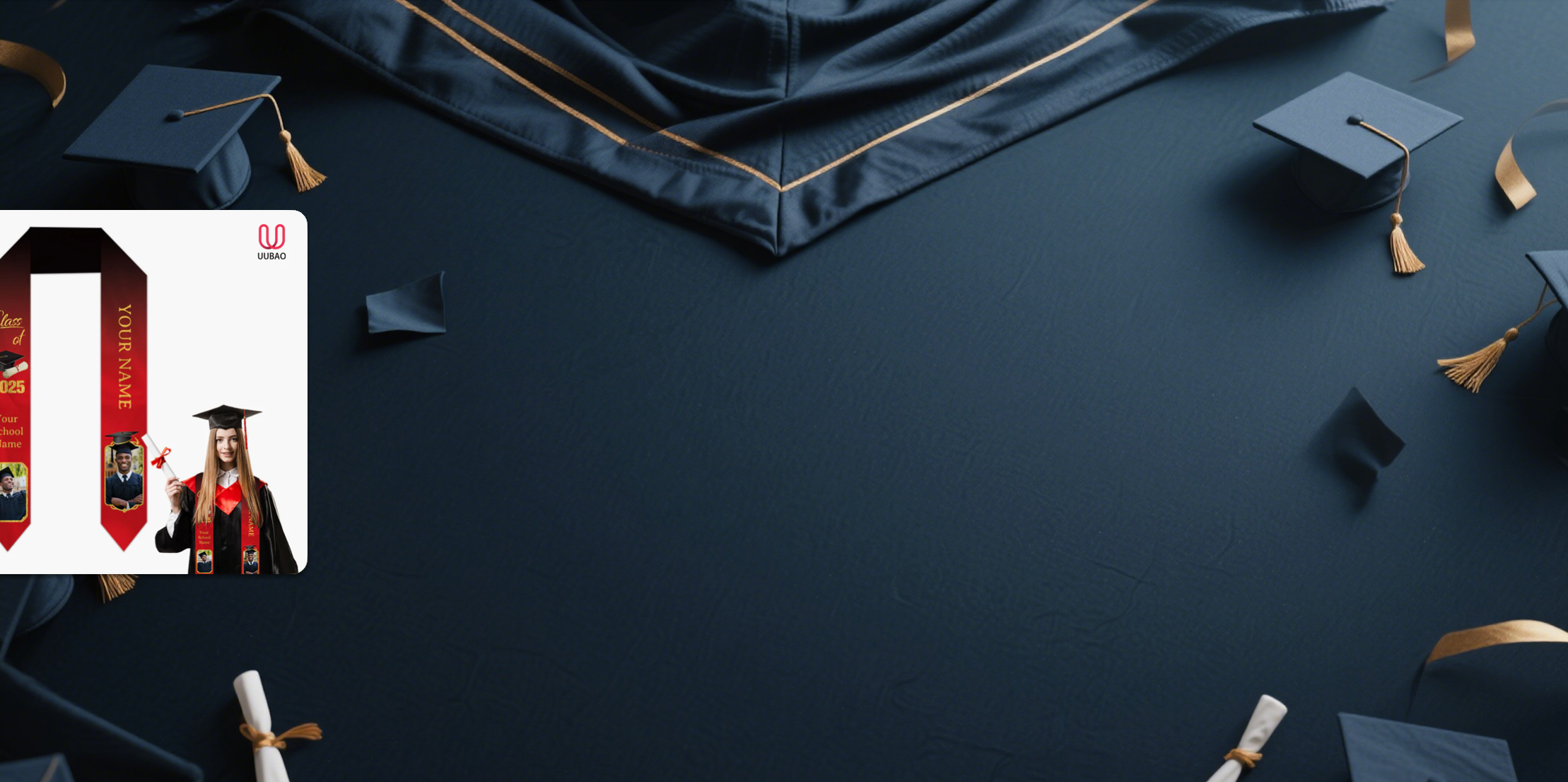 【UUBAO】Customizable Photo and Name Graduation Stole for Class of 2025: A Unique Commemoration