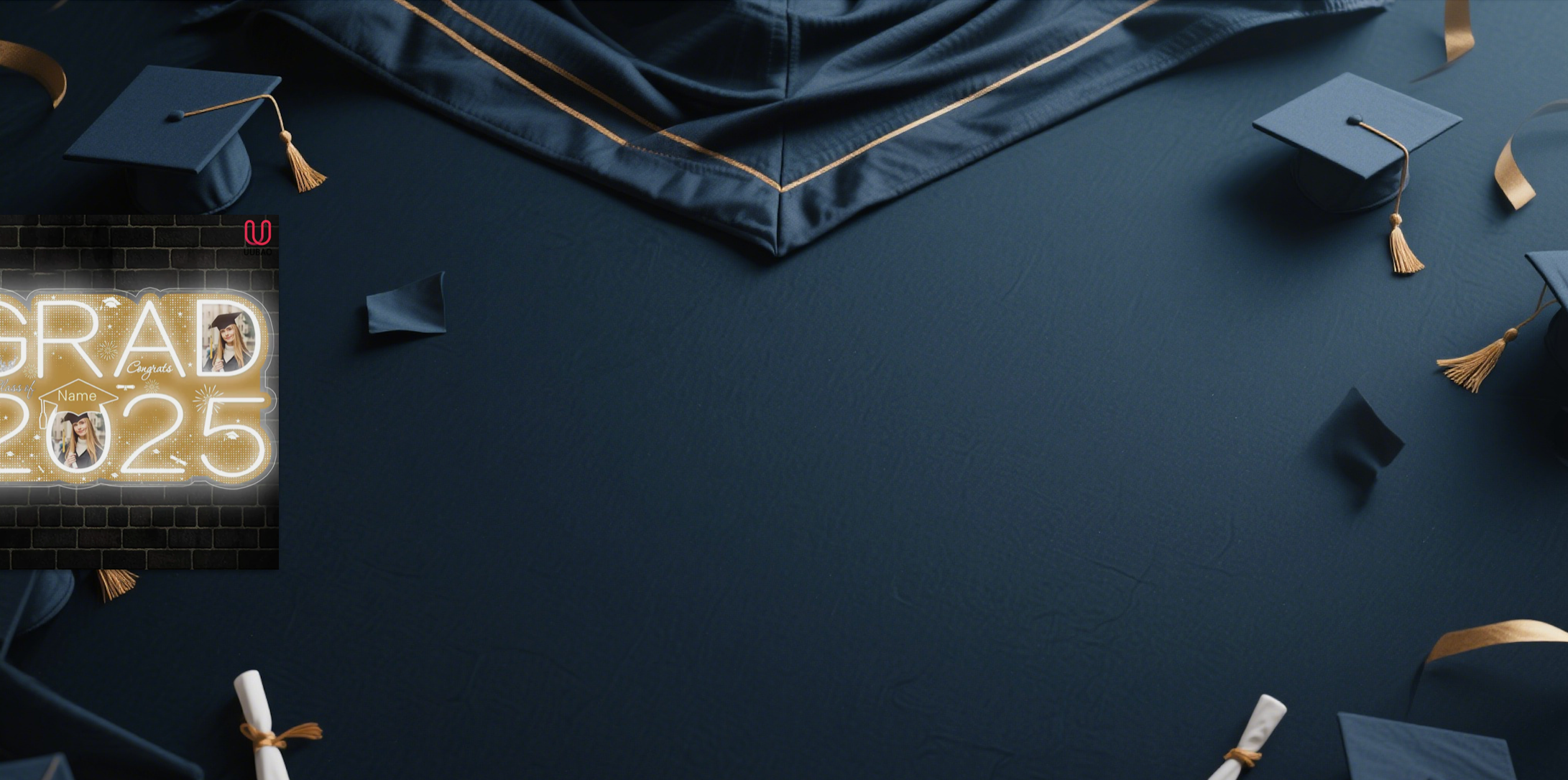 【UUBAO】Customizable Photo and Name 2025 Graduation Neon Sign: A Unique Graduation Keepsake