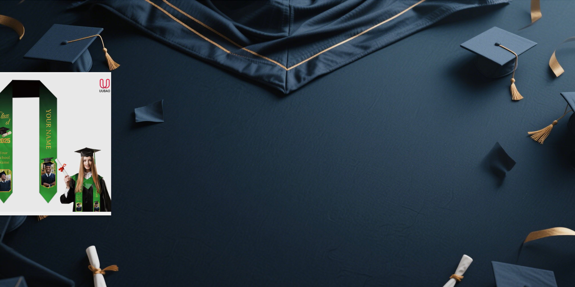 【UUBAO】Customizable 2025 Graduation Stole: Add Your Photos and Name!