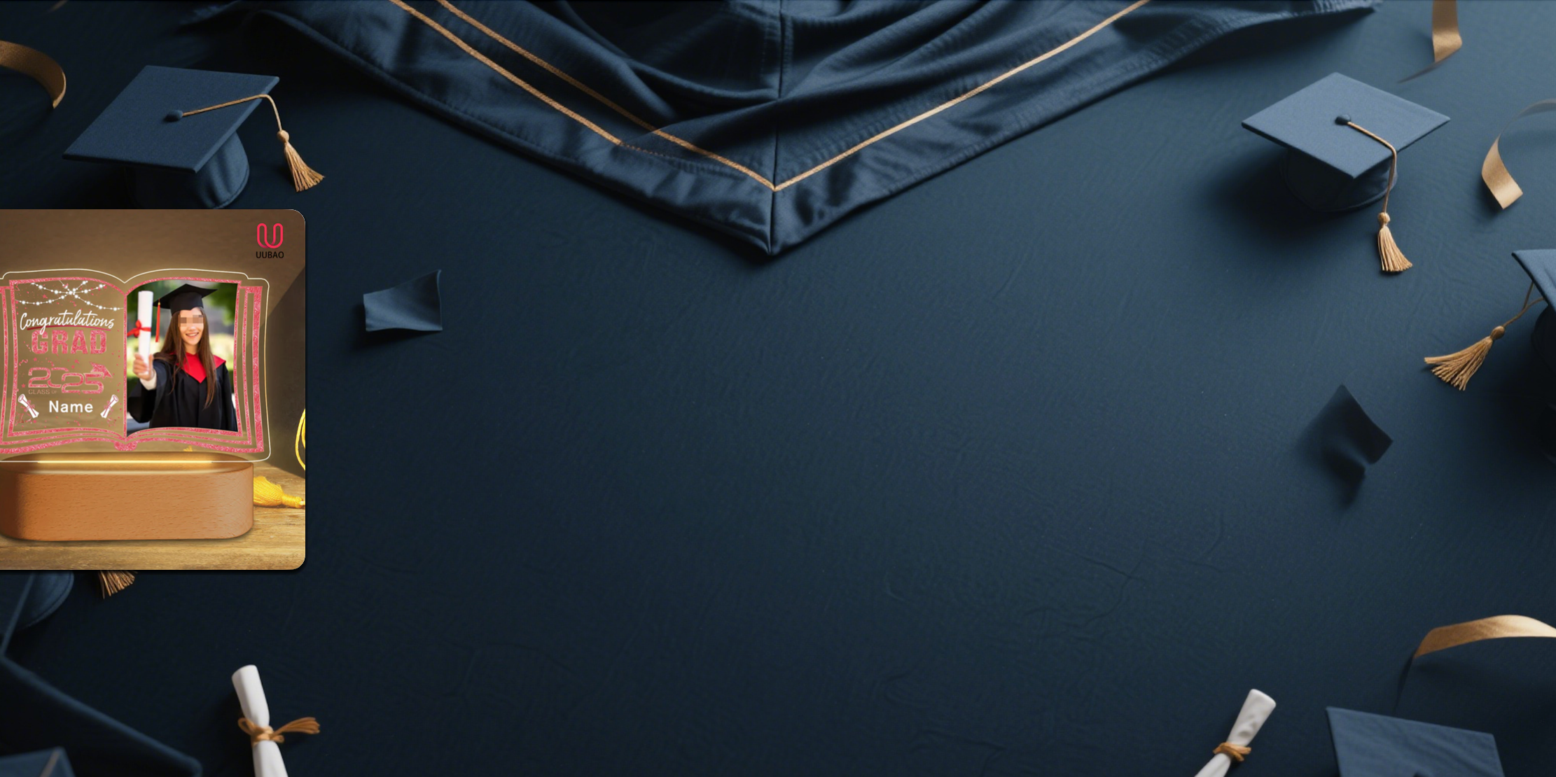 【UUBAO】Customizable Photo & Name 2025 Graduation Night Light: A Unique Gift for Every Graduate!