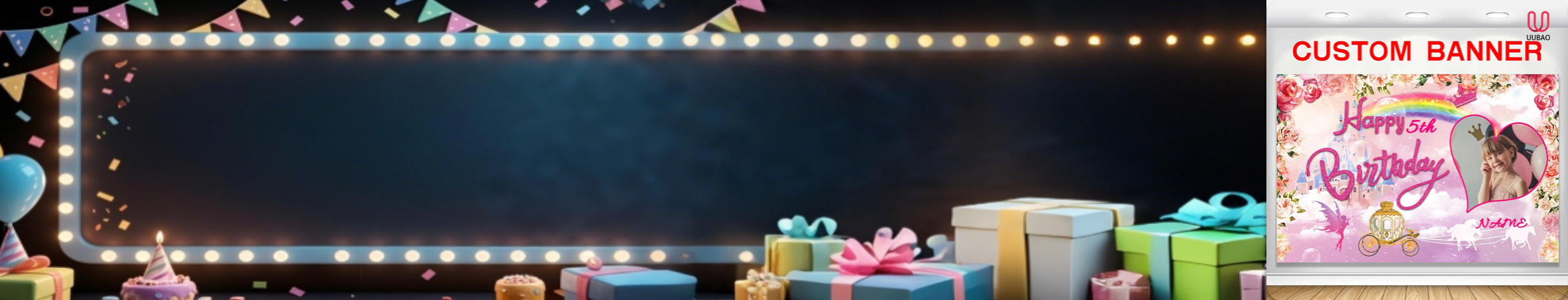 【UUBAO】Customizable Name and Photo Birthday Banners: Make Your Party Unforgettable
