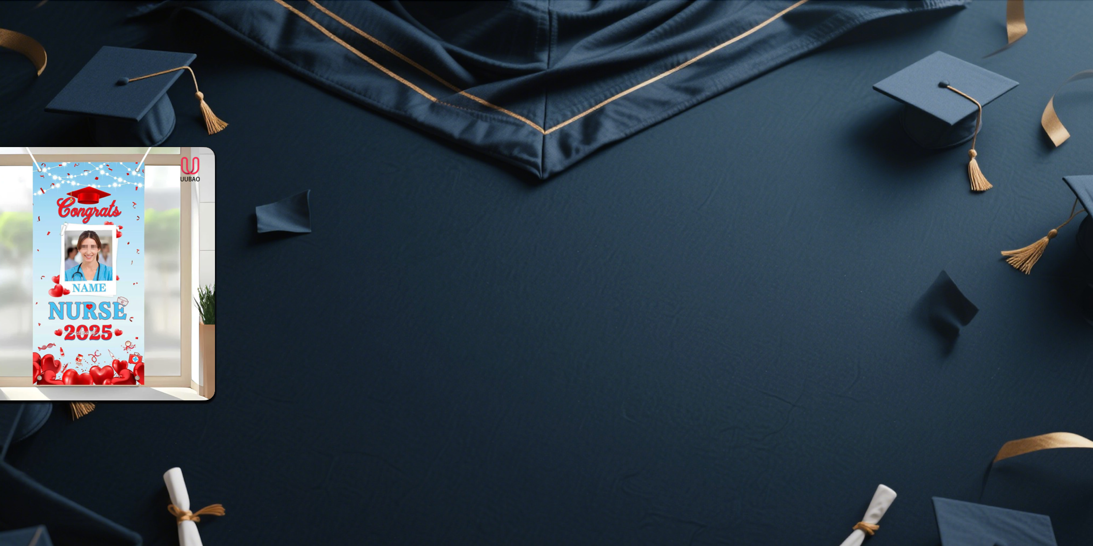 【UUBAO】Customizable Photo and Name Graduation Banner for 2025: A Perfect Party Essential