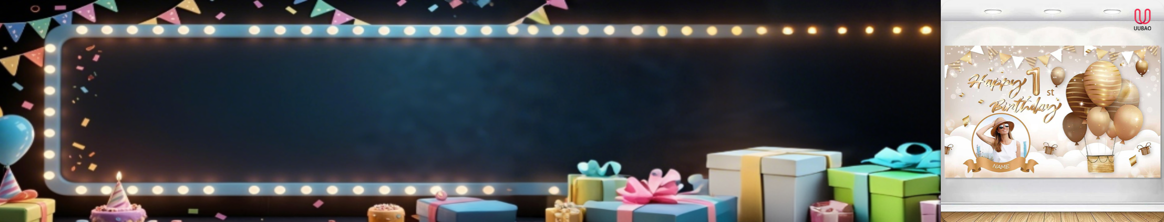 【UUBAO】Customizable Name & Photo Happy Birthday Banners: Elevate Your Celebration!