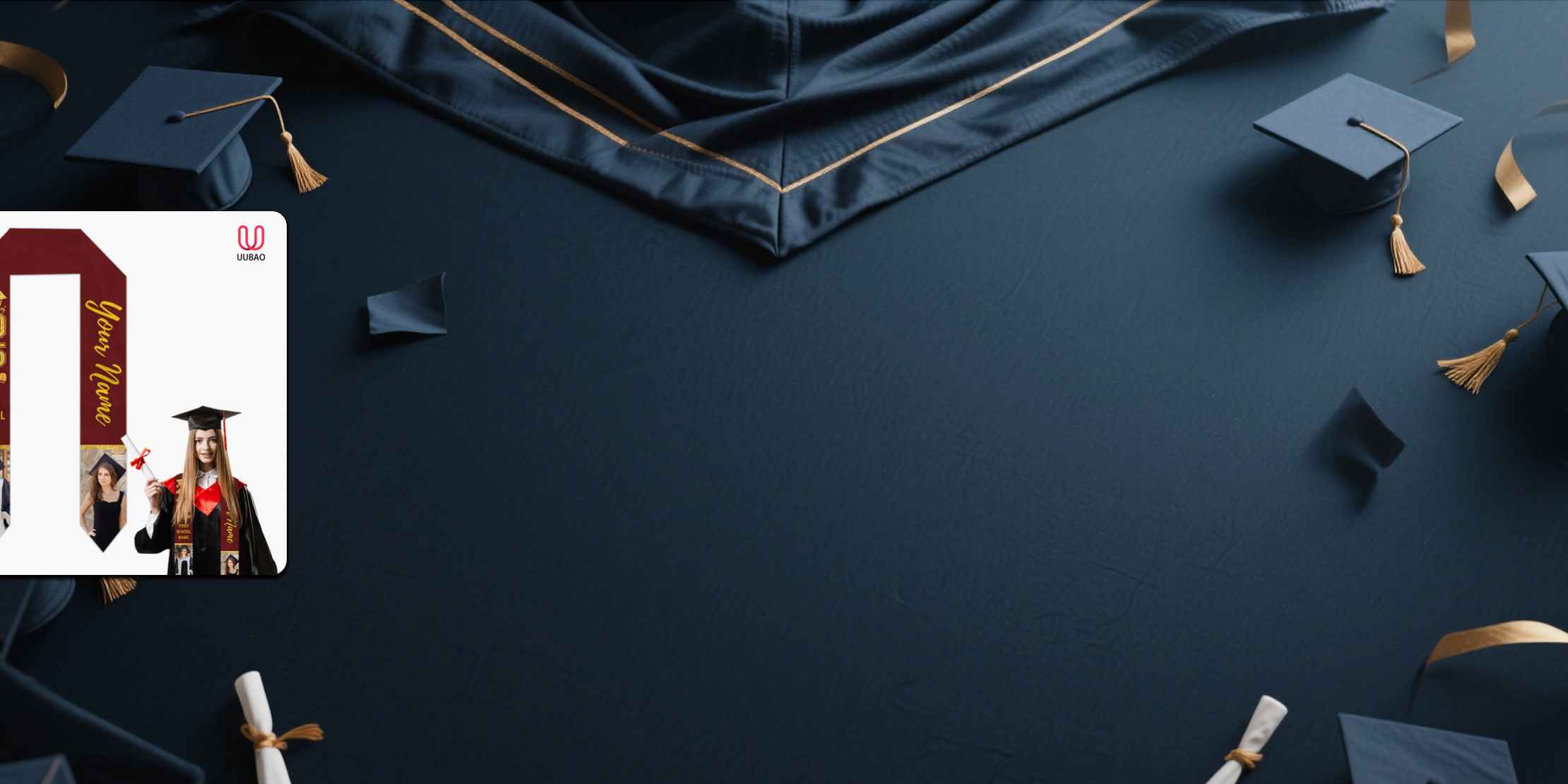 【UUBAO】Customizable Photo & Name Graduation Stole for the Class of 2025: A Unique Commencement Accessory