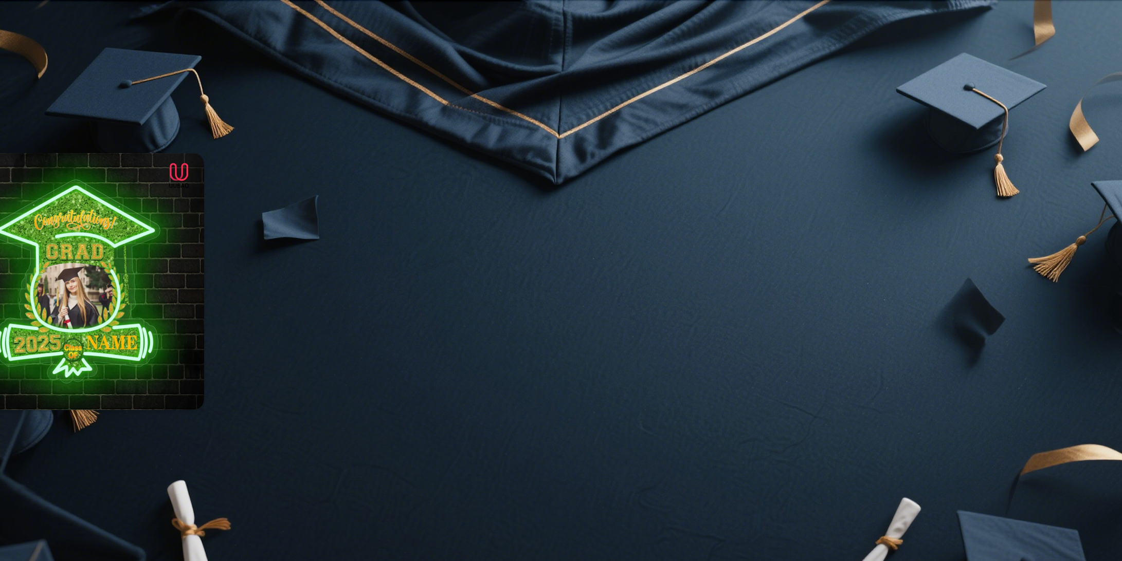 【UUBAO】Customizable Photo and Name 2025 Graduation LED Neon Sign: A Perfect Graduation Keepsake