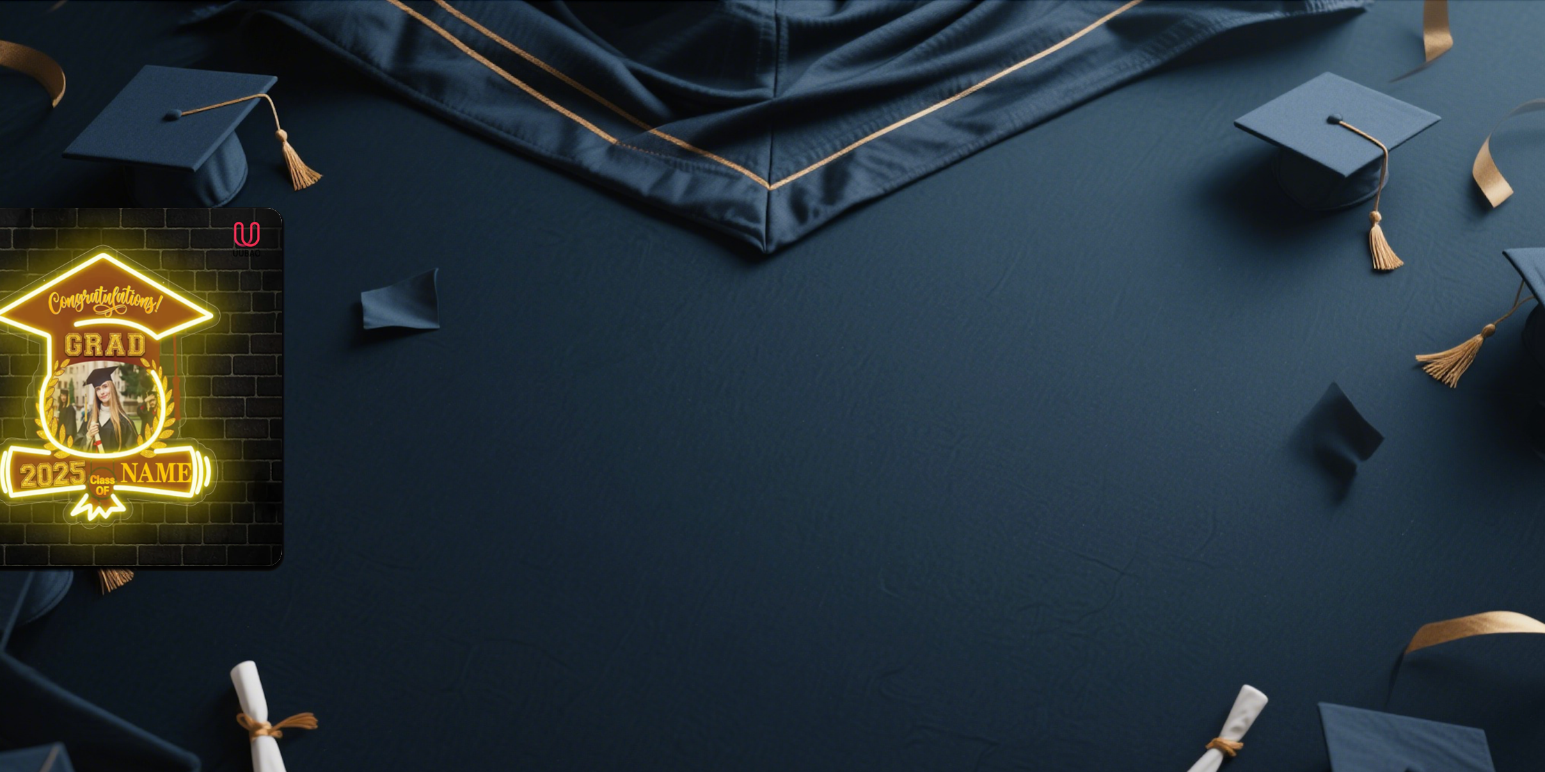 【UUBAO】Customizable Photo and Name 2025 Graduation LED Neon Sign: A Unique Keepsake