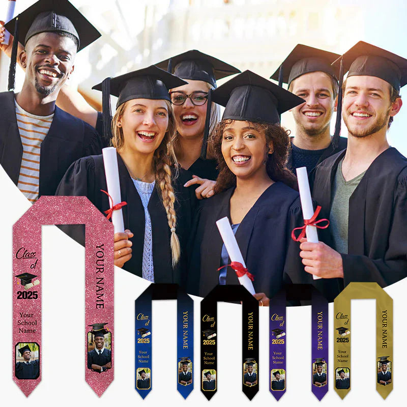 【UUBAO】Celebrate the Class of 2025 in Style: The Ultimate Black & Silvery Personalized Graduation Stole