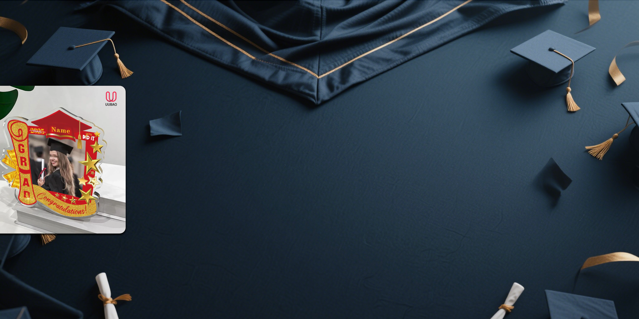 【UUBAO】Customizable Photo and Name 2025 Graduation Acrylic Plaque: A Cherished Keepsake