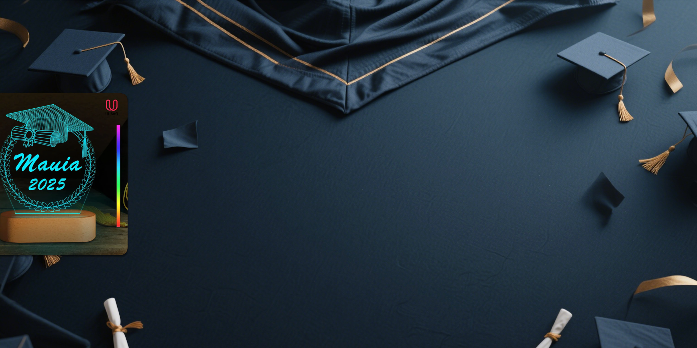 【UUBAO】Customizable Photo and Name Graduation Night Light for 2025: The Perfect Gift!