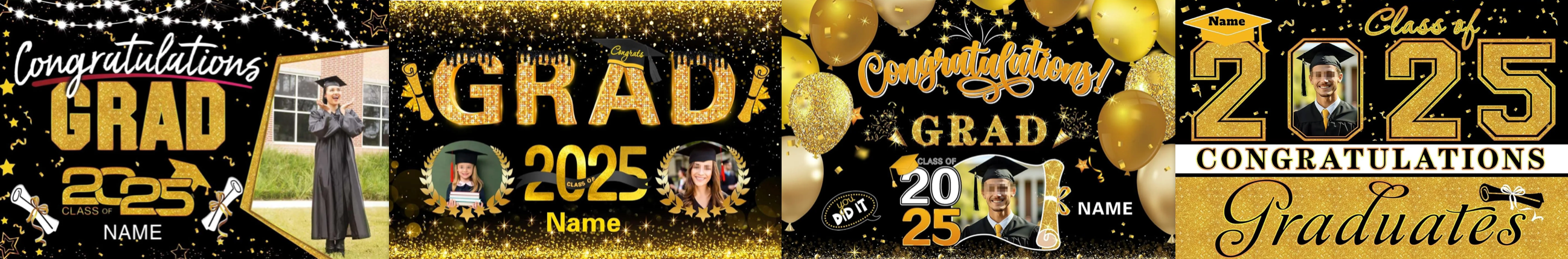 Celebrate the Class of 2025 with Customizable Graduation Banners: Add Photos and Names!