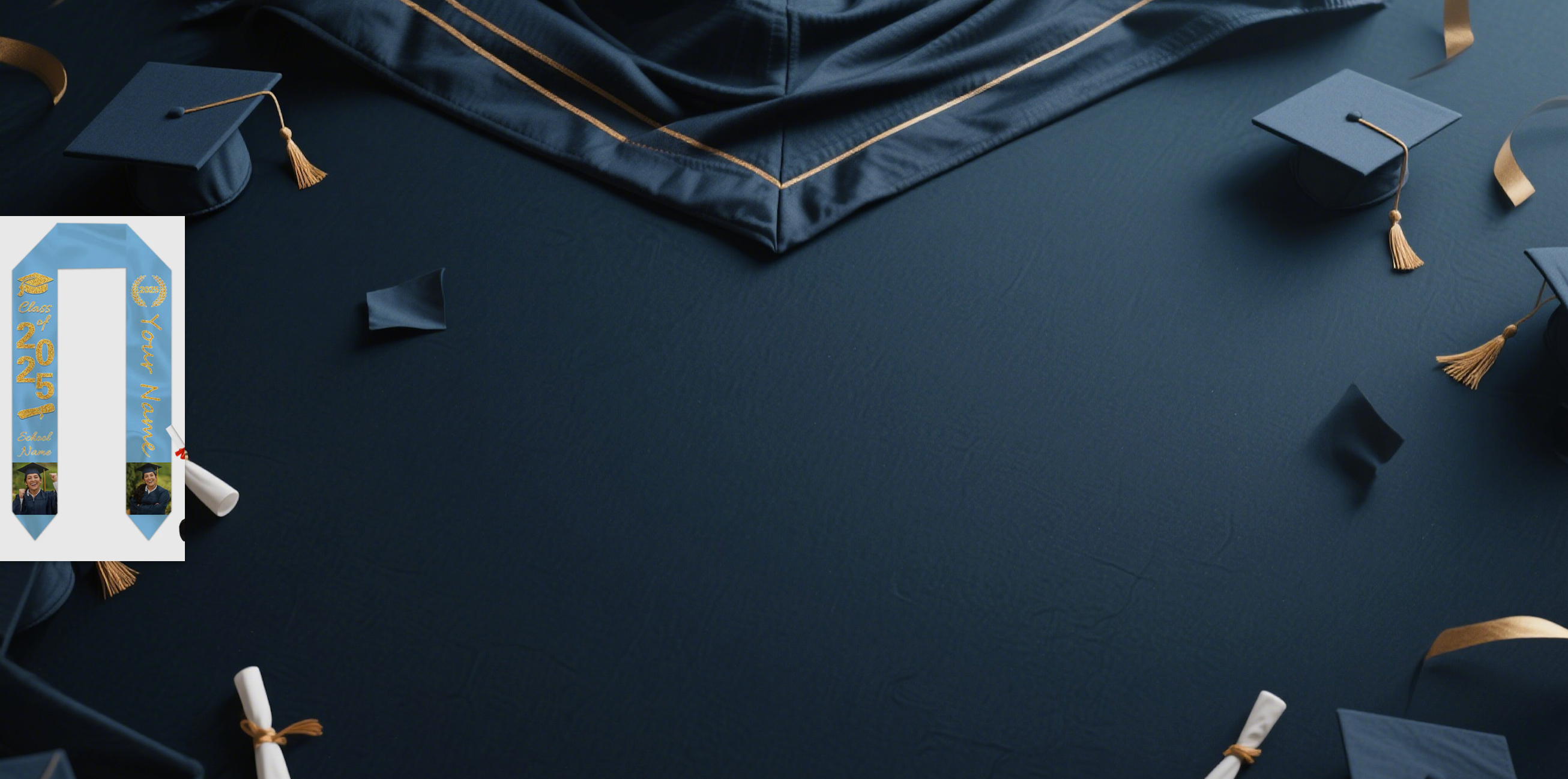 Unleash Your Uniqueness: Customizable Photo & Name Graduation Stole for the Class of 2025