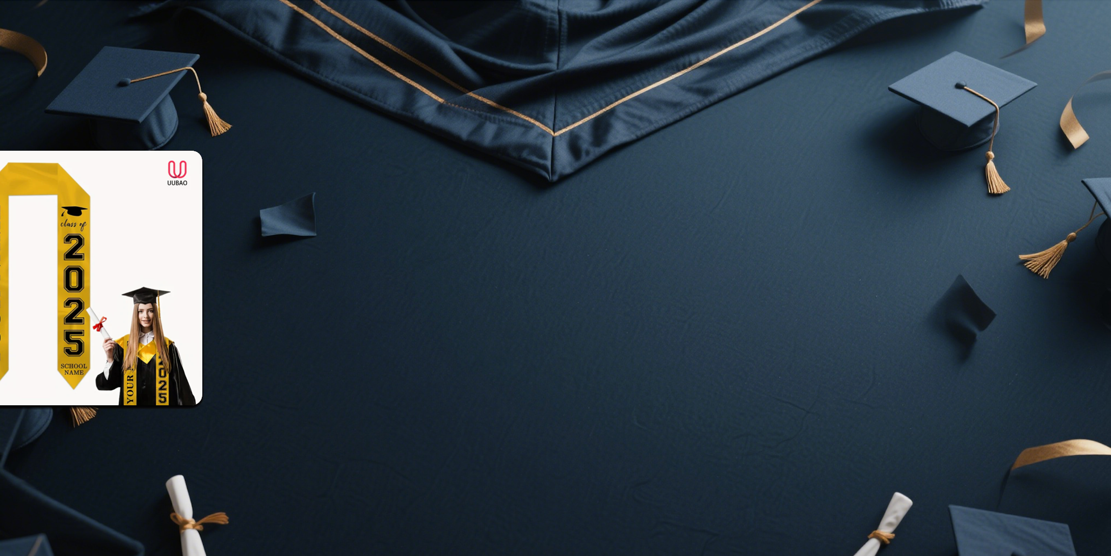 【UUBAO】Personalized 2025 Graduation Stole: Add Your Photo and Name!