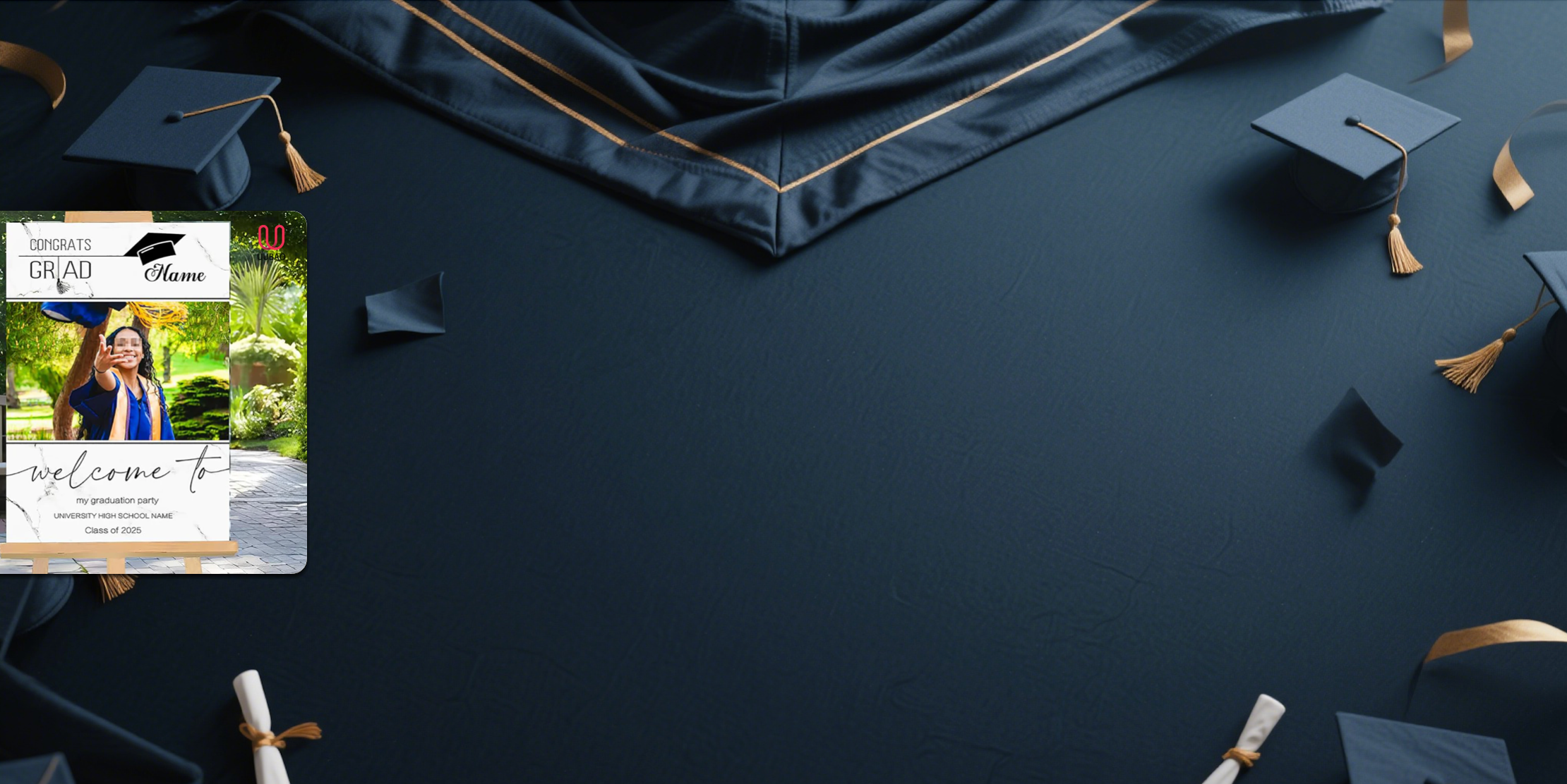 【UUBAO】Customized 2025 Graduation Welcome Sign: Add Your Photo and Name!