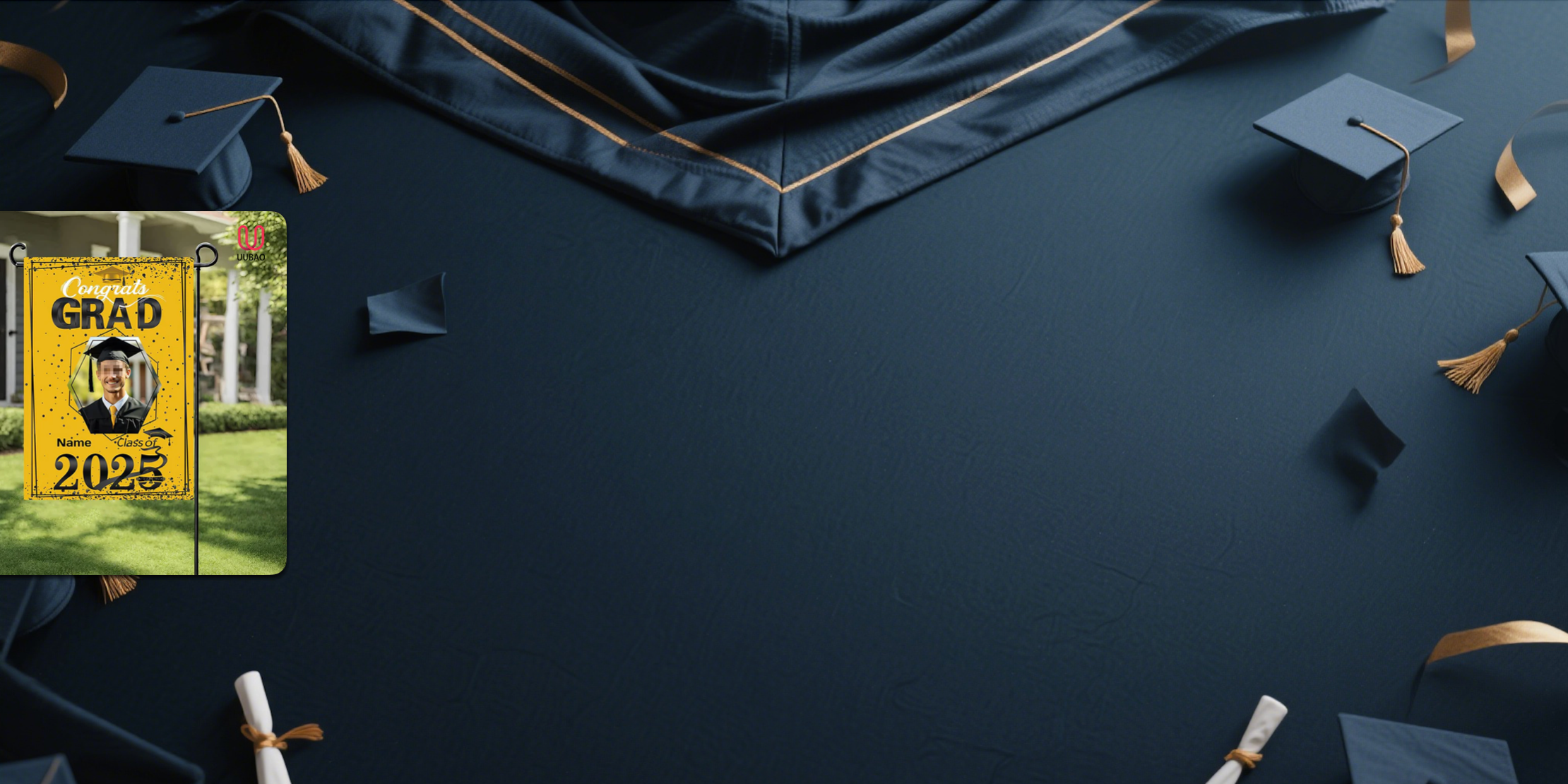 【UUBAO】Customizable Photo and Name 2025 Graduation Garden Flag: A Perfect Celebration Keepsake