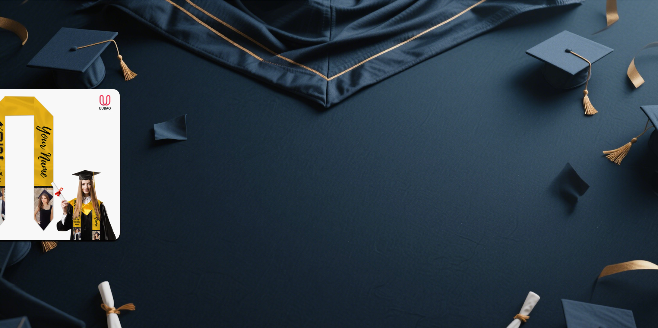 【UUBAO】Customizable 2025 Graduation Stole: Add Your Photos and Names!
