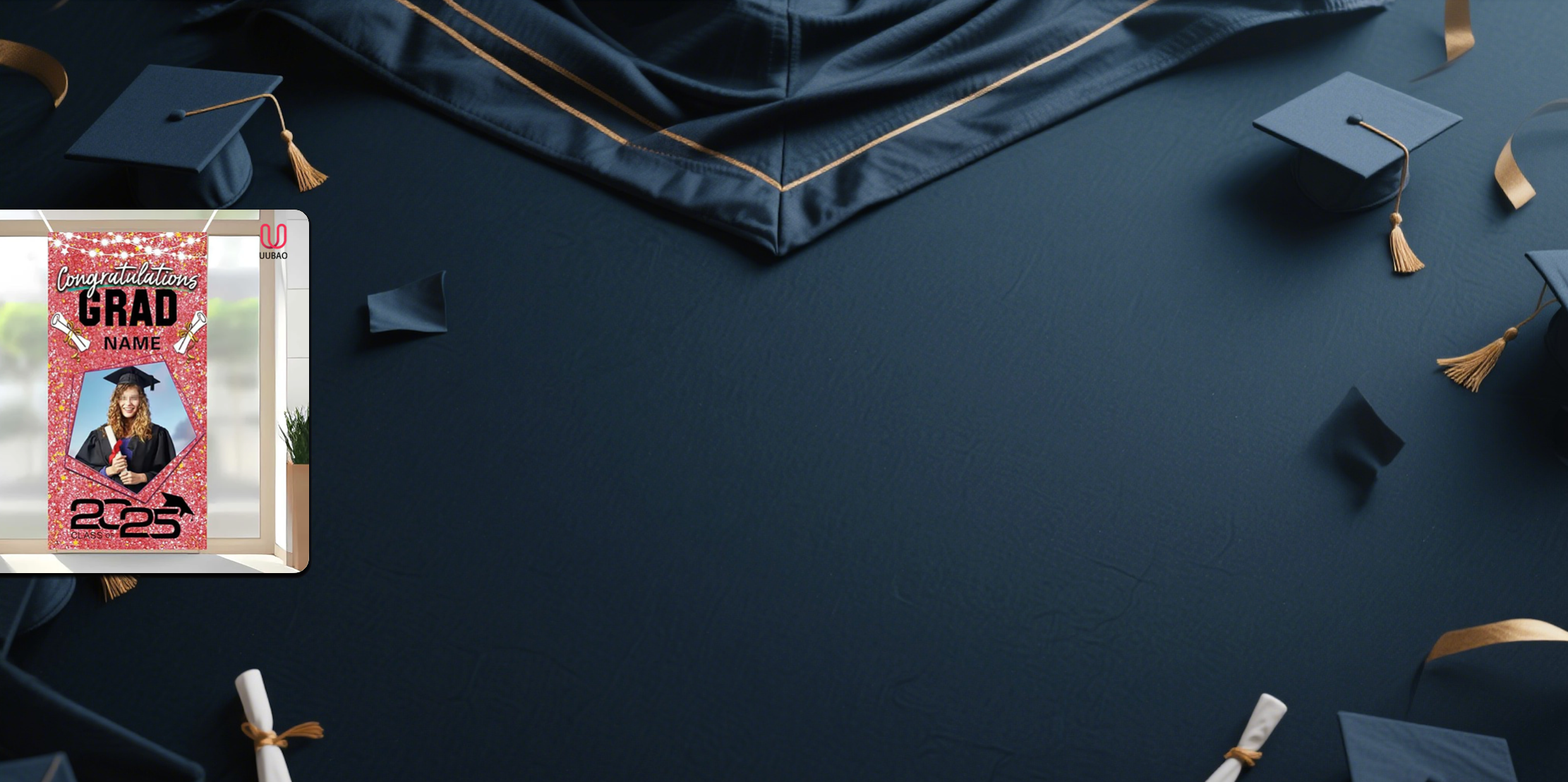 【UUBAO】Customizable Photo and Name Graduation Banners for Class of 2025: Your Ideal Grad Party Decor!