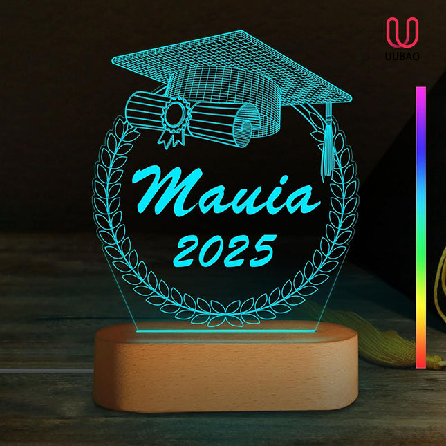 UUBAO Personalized Graduation Lamp Gifts Class of 2025 Custom Name College(Ear of Wheat)