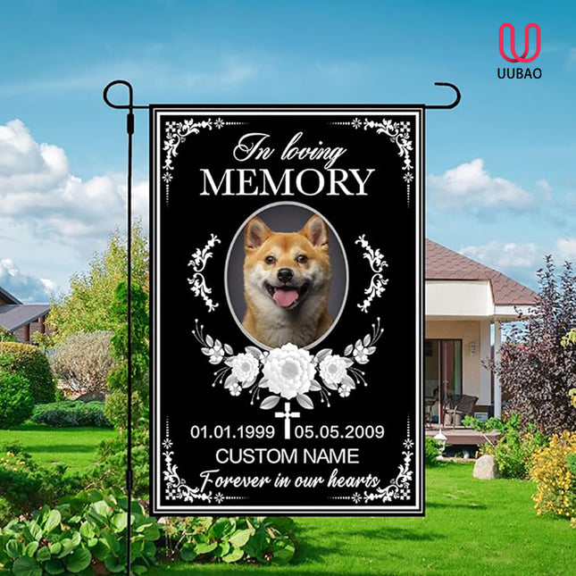 UUBAO Custom Memorial Pet Garden Flags Personalized Decorative Gifts for Dog/Cat Funerals