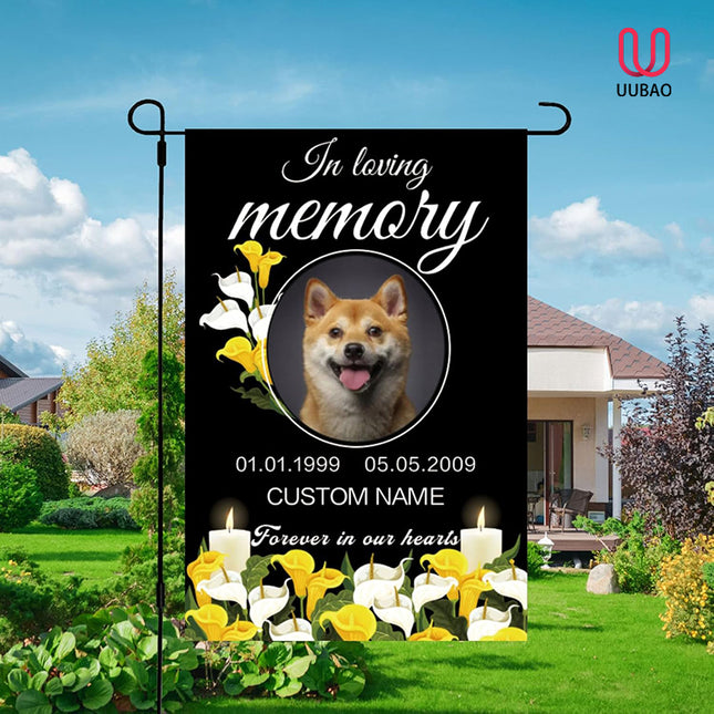 UUBAO Custom Memorial Pet Garden Flags Personalized Decorative Gifts for Dog/Cat Funerals