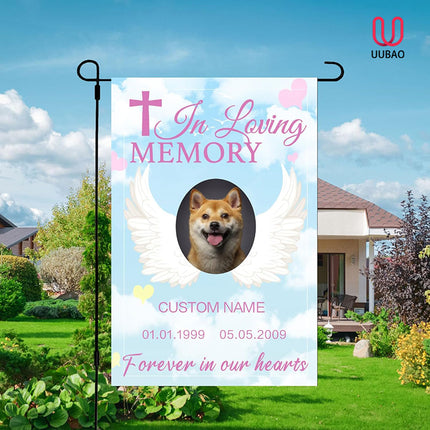UUBAO Custom Memorial Pet Garden Flags Personalized Decorative Gifts for Dog/Cat Funerals
