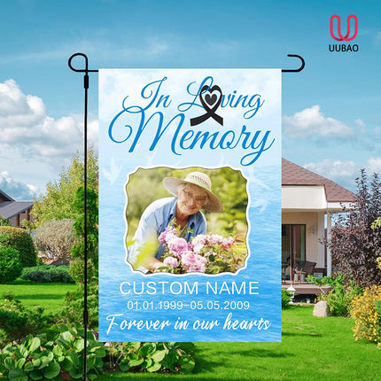 UUBAO Custom Memorial Funeral Flags - Personalized and Customized Burlap Flags for Memorial and Funeral Decoration