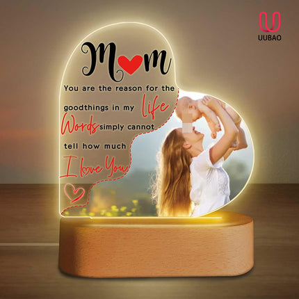 UUBAO Custom Acrylic Night Light Gifts Personalized Mother's Day Gifts Custom Photo for Mom