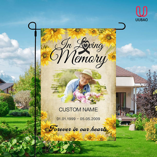 UUBAO Custom Memorial Funeral Flags - Personalized and Customized Burlap Flags for Memorial and Funeral Decoration